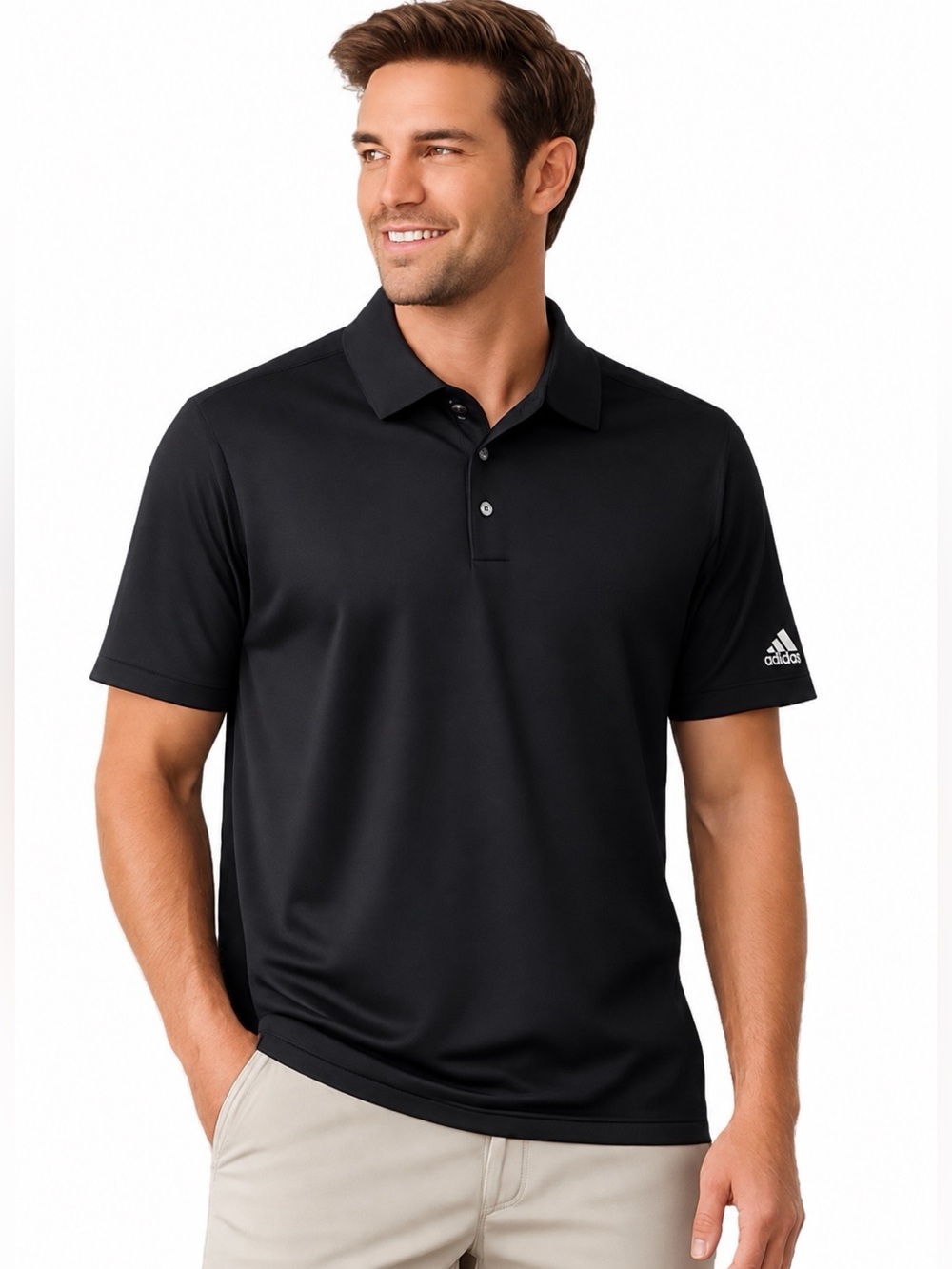 Adidas Puremotion Men’s Golf Polo Shirt Black Size Large NWOT